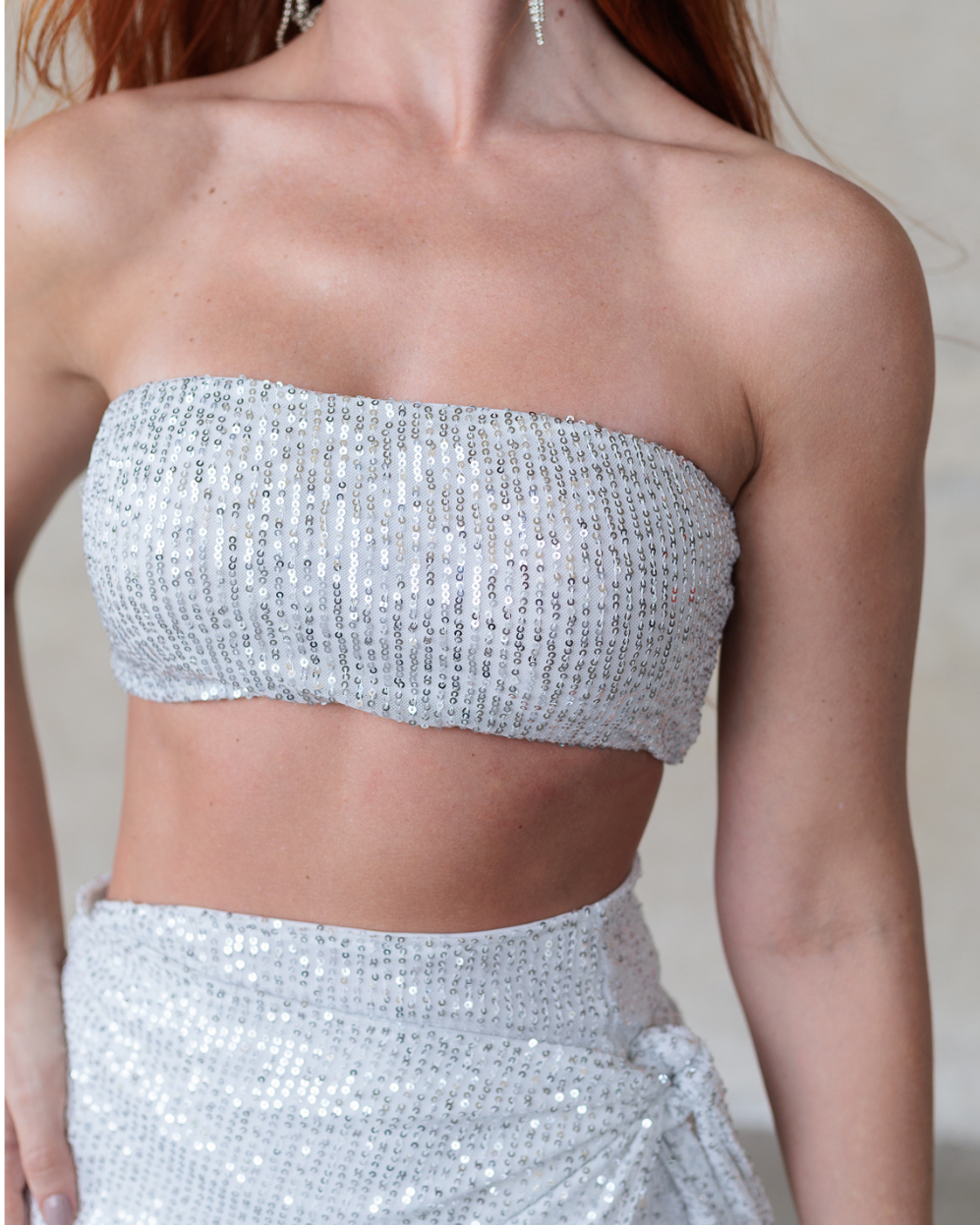Top Faixa Glow Prata