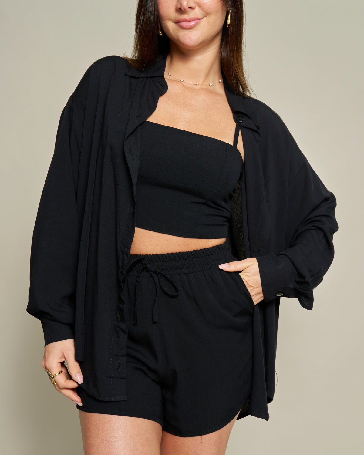 Top Viscolinho Preto