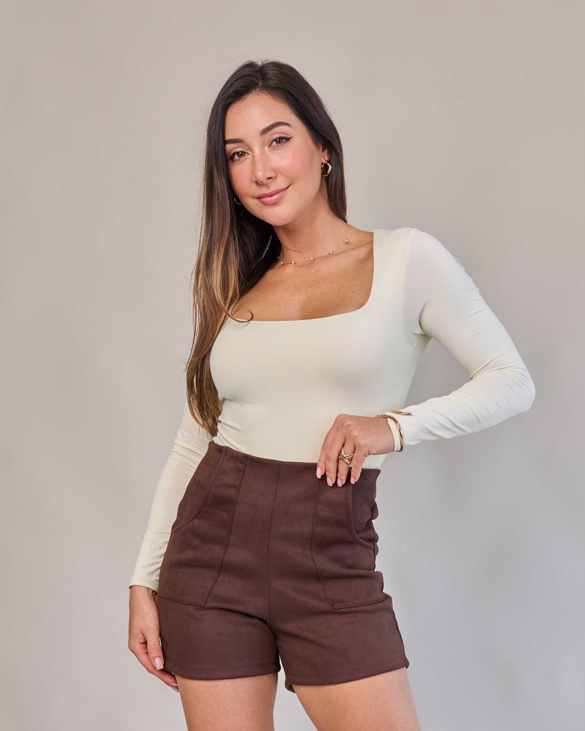 Short Suede Marrom