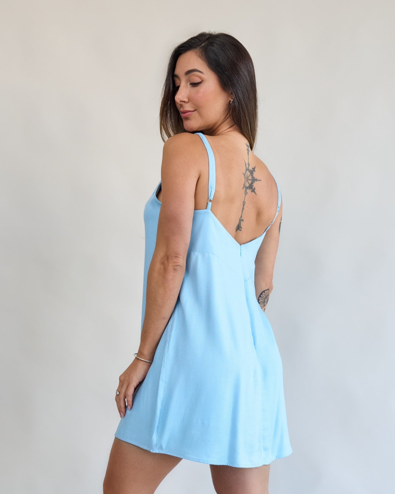 Macaquinho Vestido Baby Blue