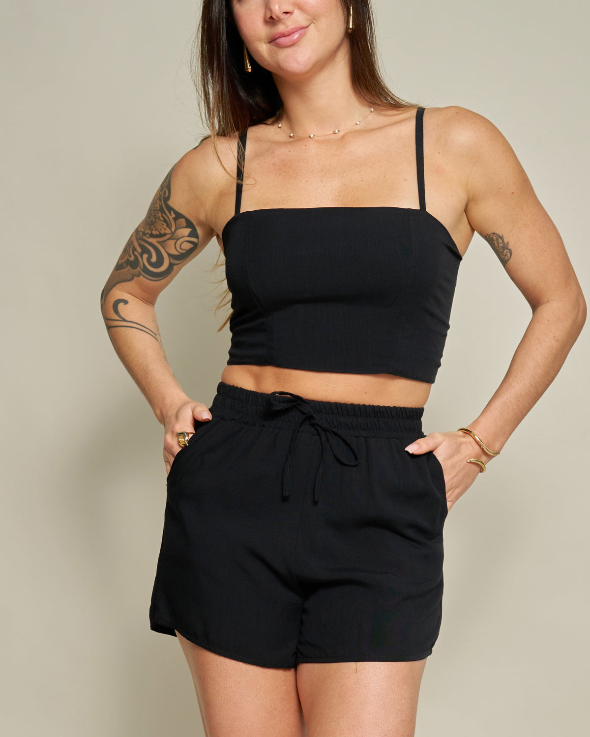 Top Viscolinho Preto