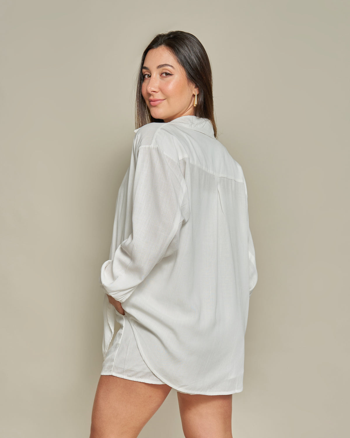 Camisa Oversized Viscolinho Off White