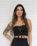 Corset Risca de Giz Preto