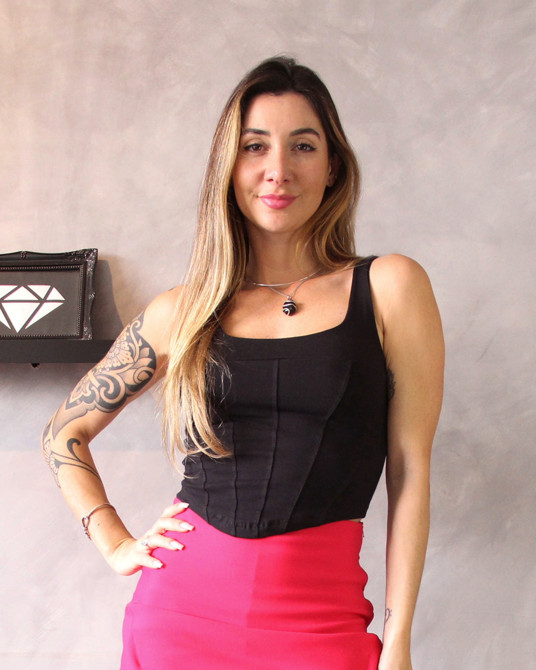 Blusa Corset Preta