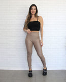 Legging Courino Marrom Claro