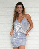 Saia Paetê Baby Blue