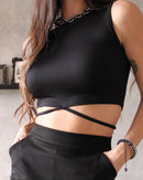 Cropped Celeste Preto