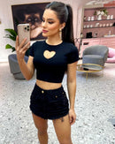Blusa Heart Preta