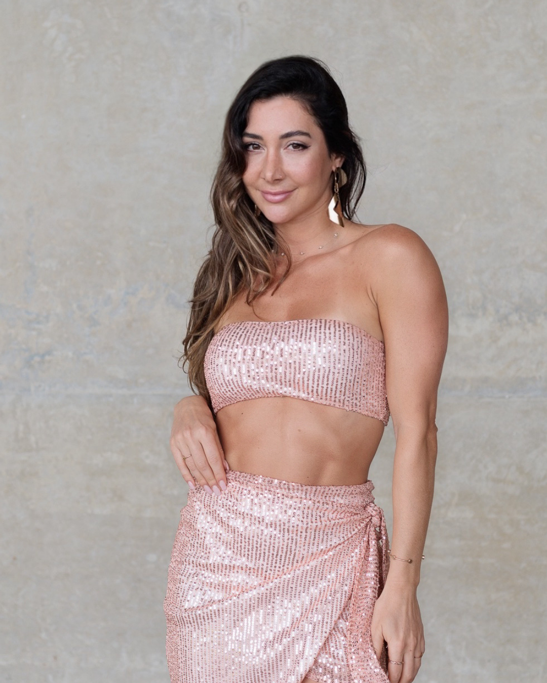 Top Faixa Glow Rose