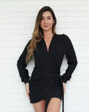 Body Transpassado Manga Longa Preto