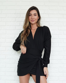 Body Transpassado Manga Longa Preto