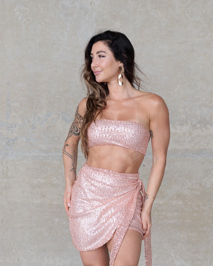 Top Faixa Glow Rose