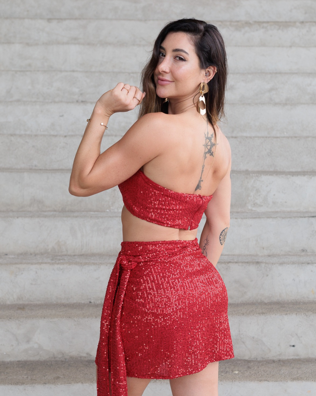 Saia Amarração Glow Vermelha