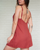 Macaquinho Vestido Terra Cota