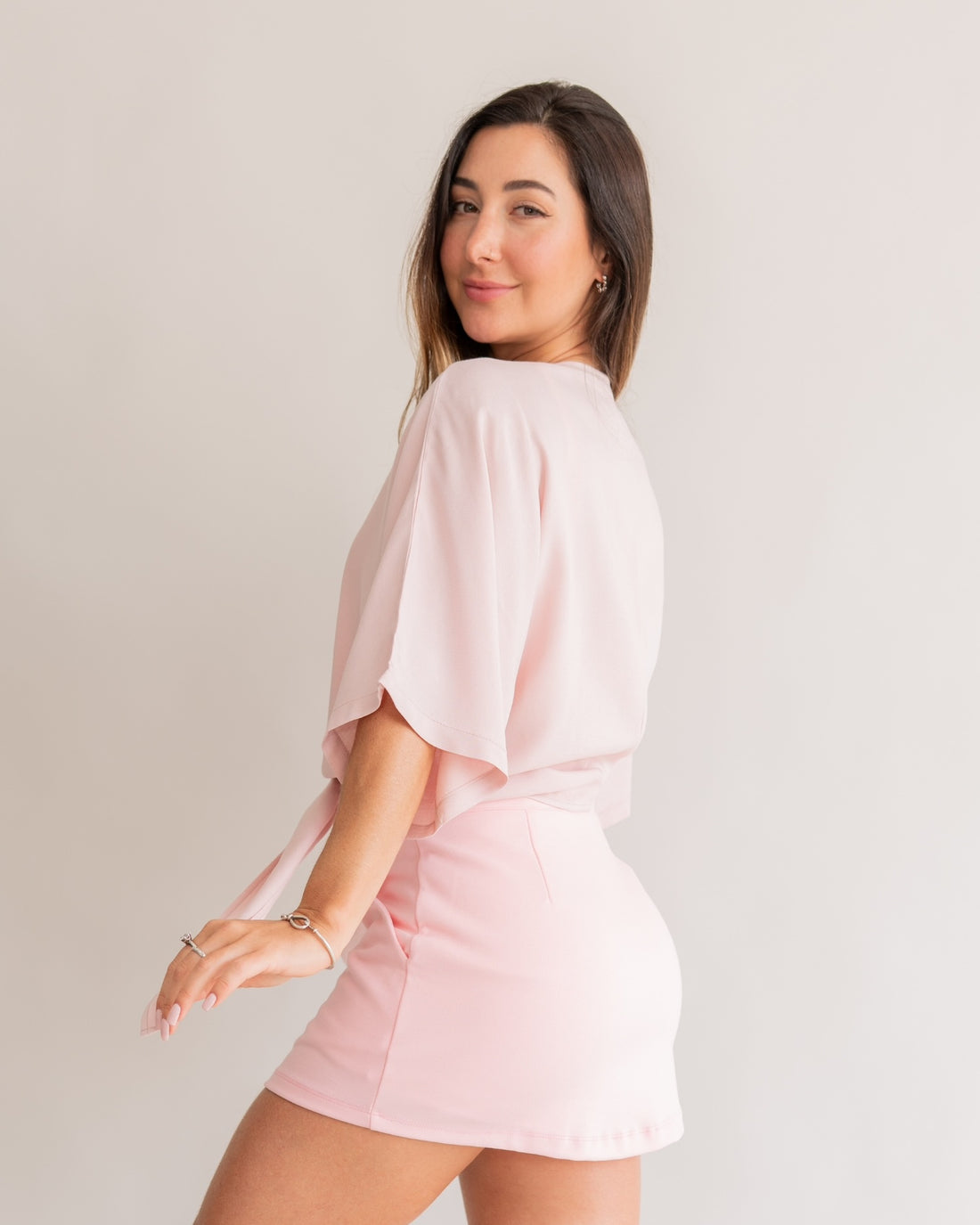 Camisa Amarração Rosa Blush