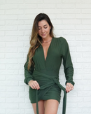 Short Saia Amarração Verde Militar