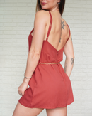 Macaquinho Vestido Terra Cota