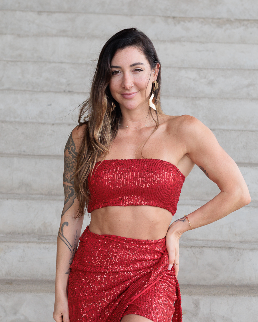 Saia Amarração Glow Vermelha