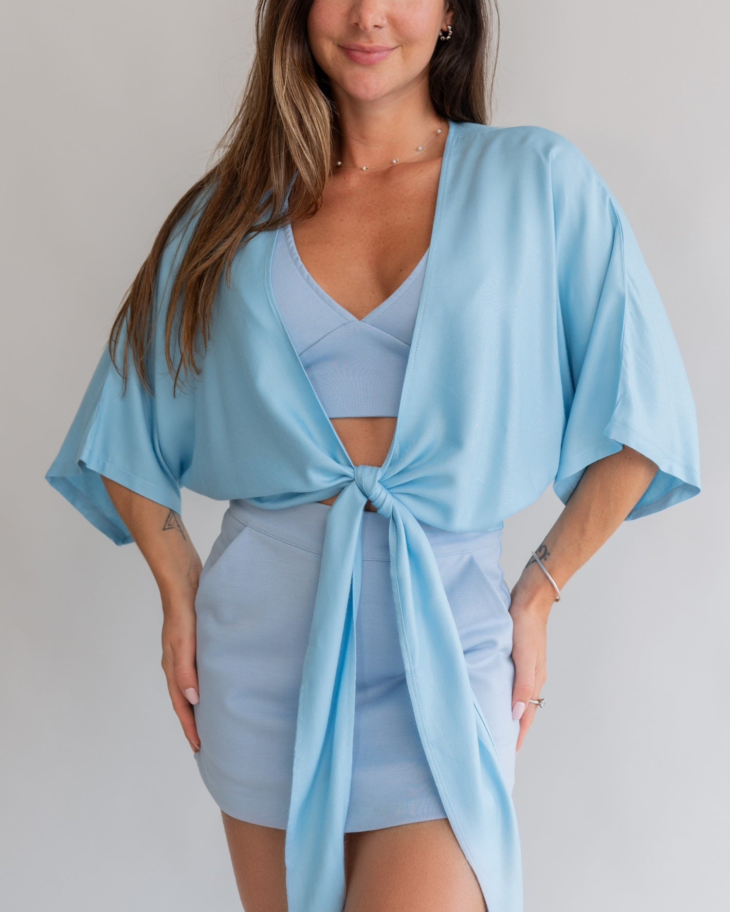 Camisa Amarração Baby Blue