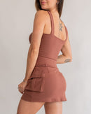 Short Saia Cargo Marrom