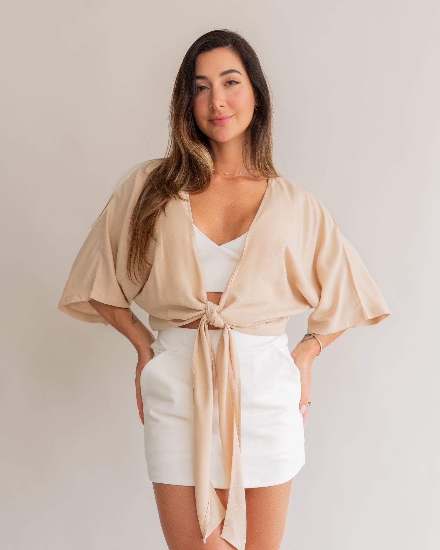 Camisa Amarração Areia