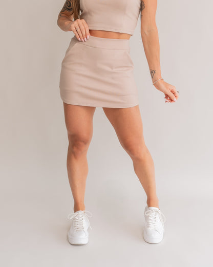 Short Saia Bliss Areia (saia atrás)