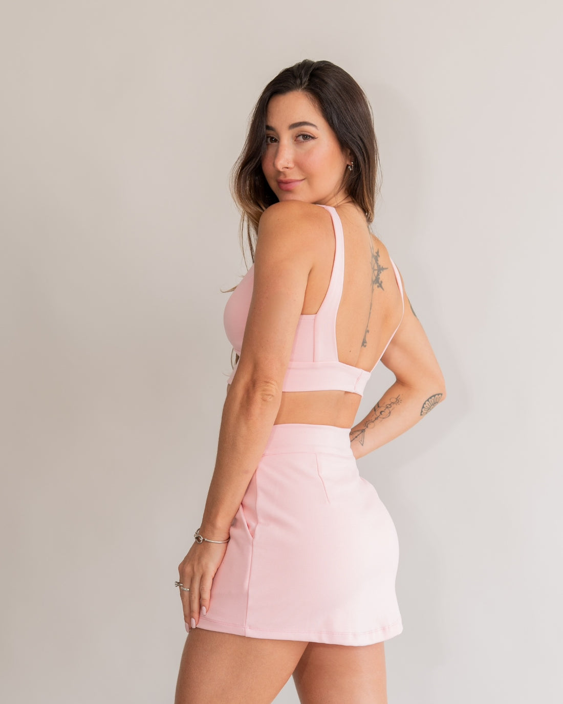 Short Saia Bliss Rosa Claro