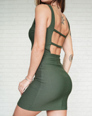 Vestido Tiras Verde Militar