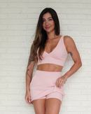 Short Saia Bliss Rosa Claro