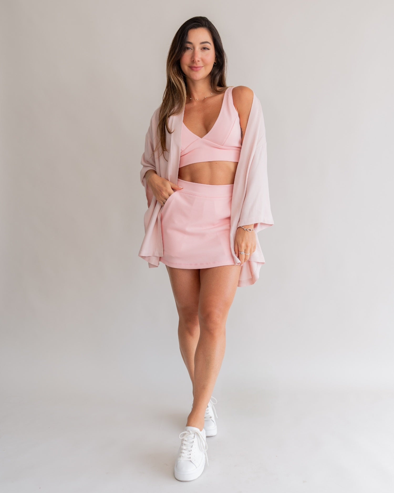 Short Saia Bliss Rosa Claro