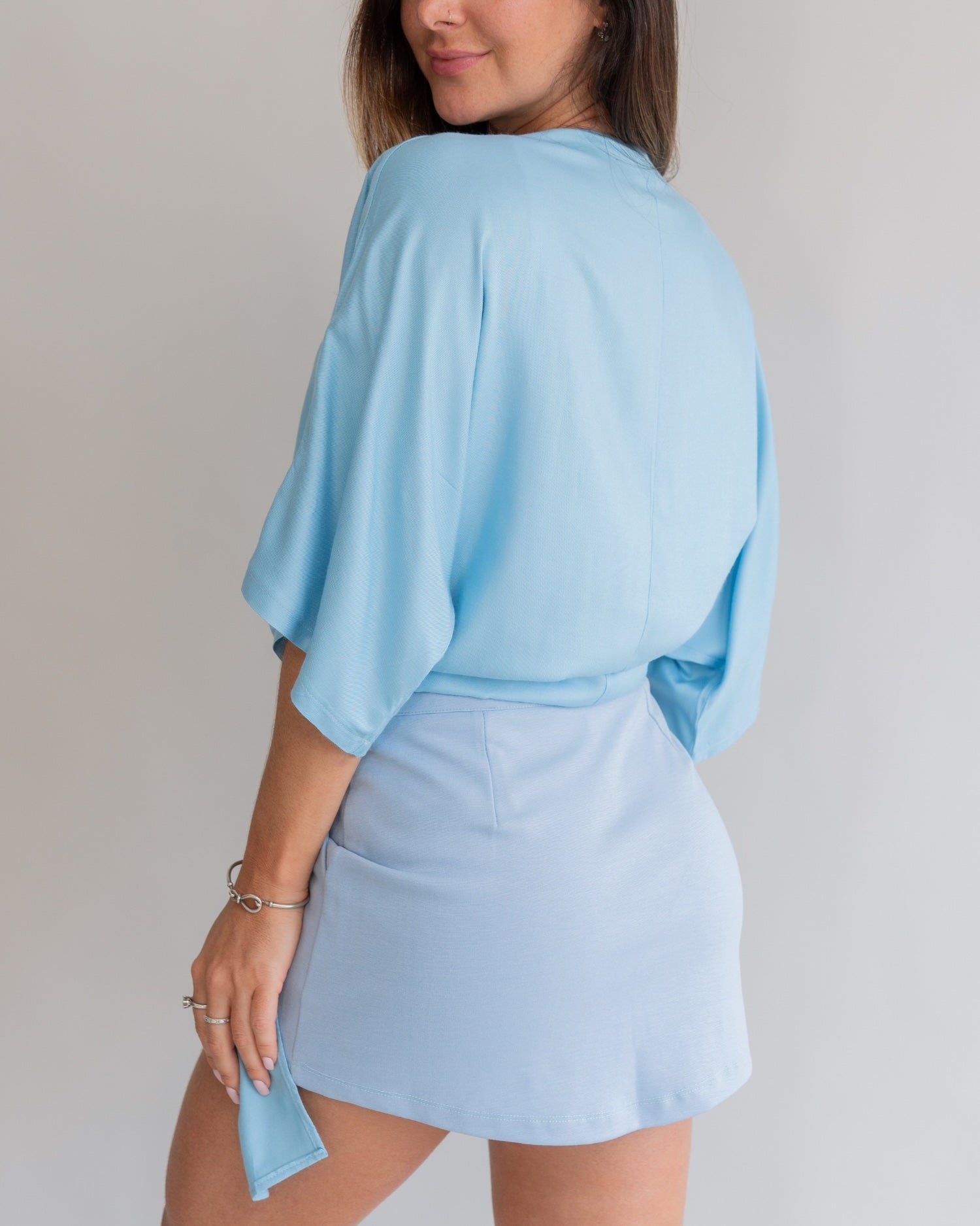 Camisa Amarração Baby Blue