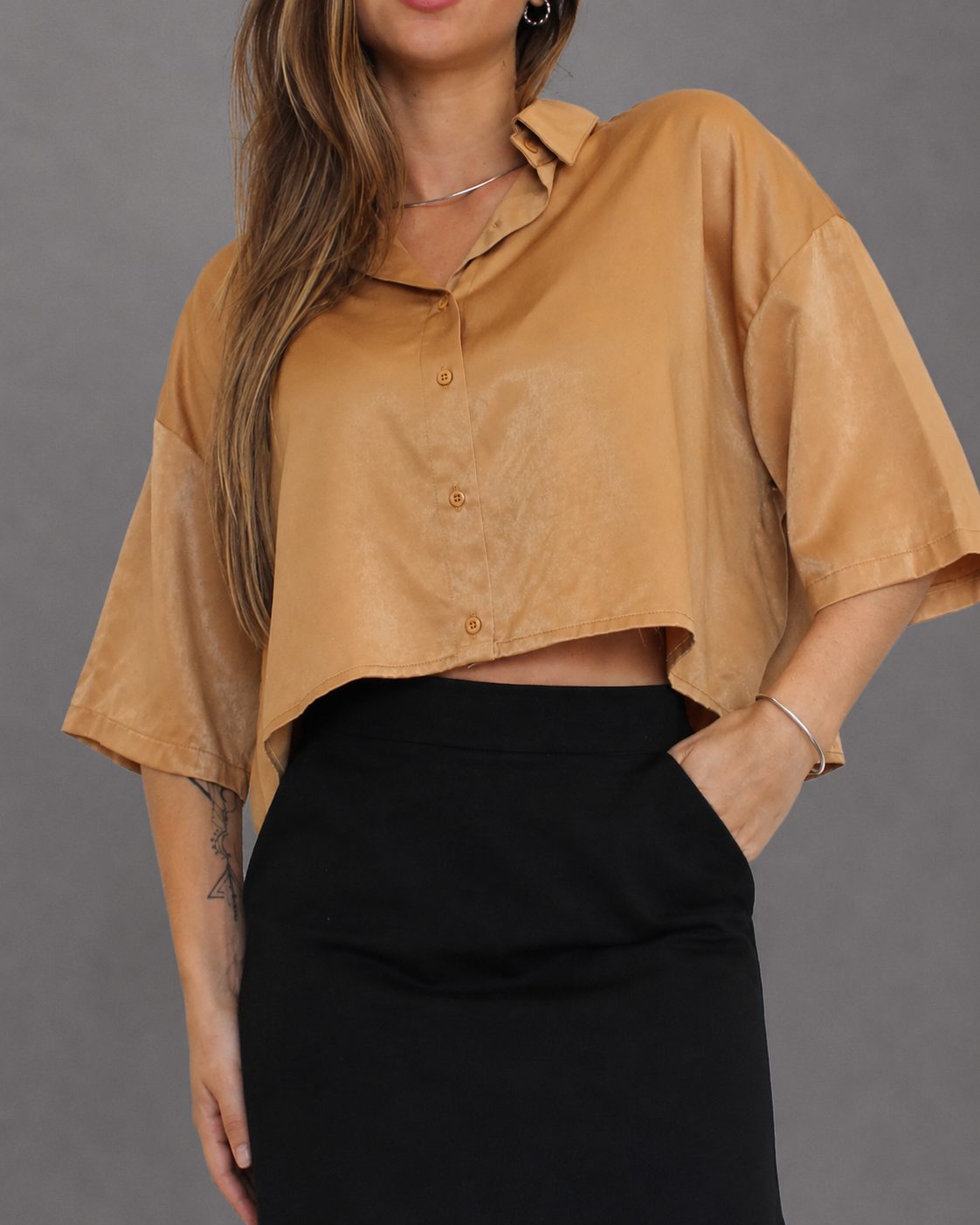 Camisa Acetinada Gold