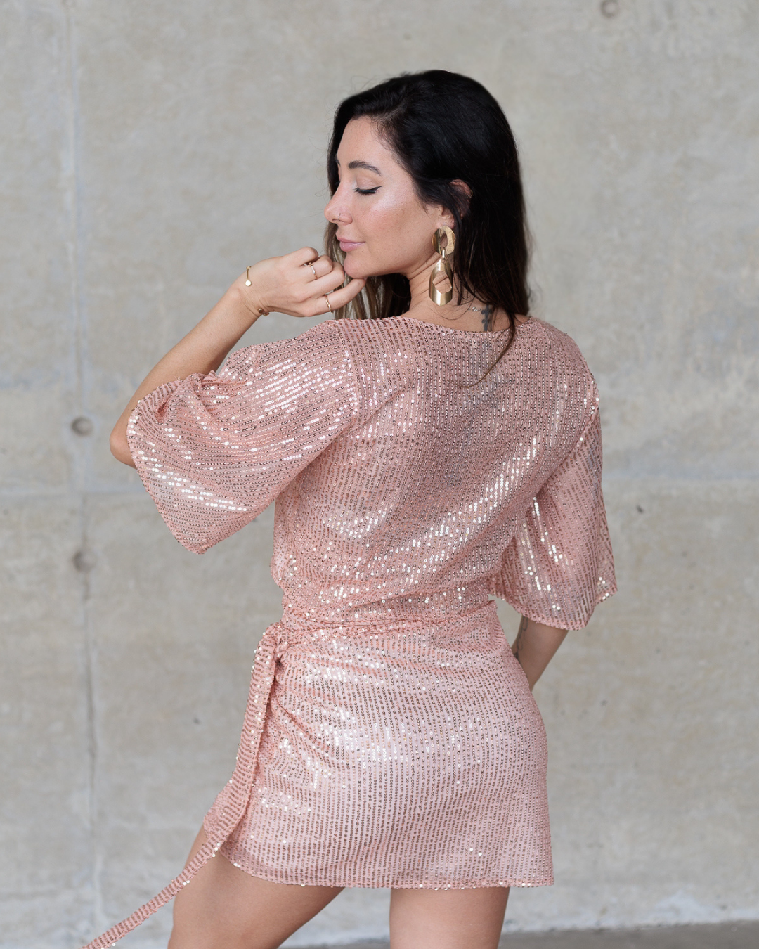 Blusa Glow Manga Curta Rosé