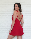 Macaquinho Vestido Vermelho