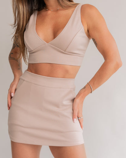 Short Saia Bliss Areia (saia atrás)