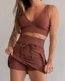 Short Saia Cargo Marrom