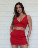 Short Saia Bliss Vermelho (saia atrás)