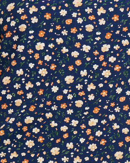 Macaquinho Vestido Floral Azul