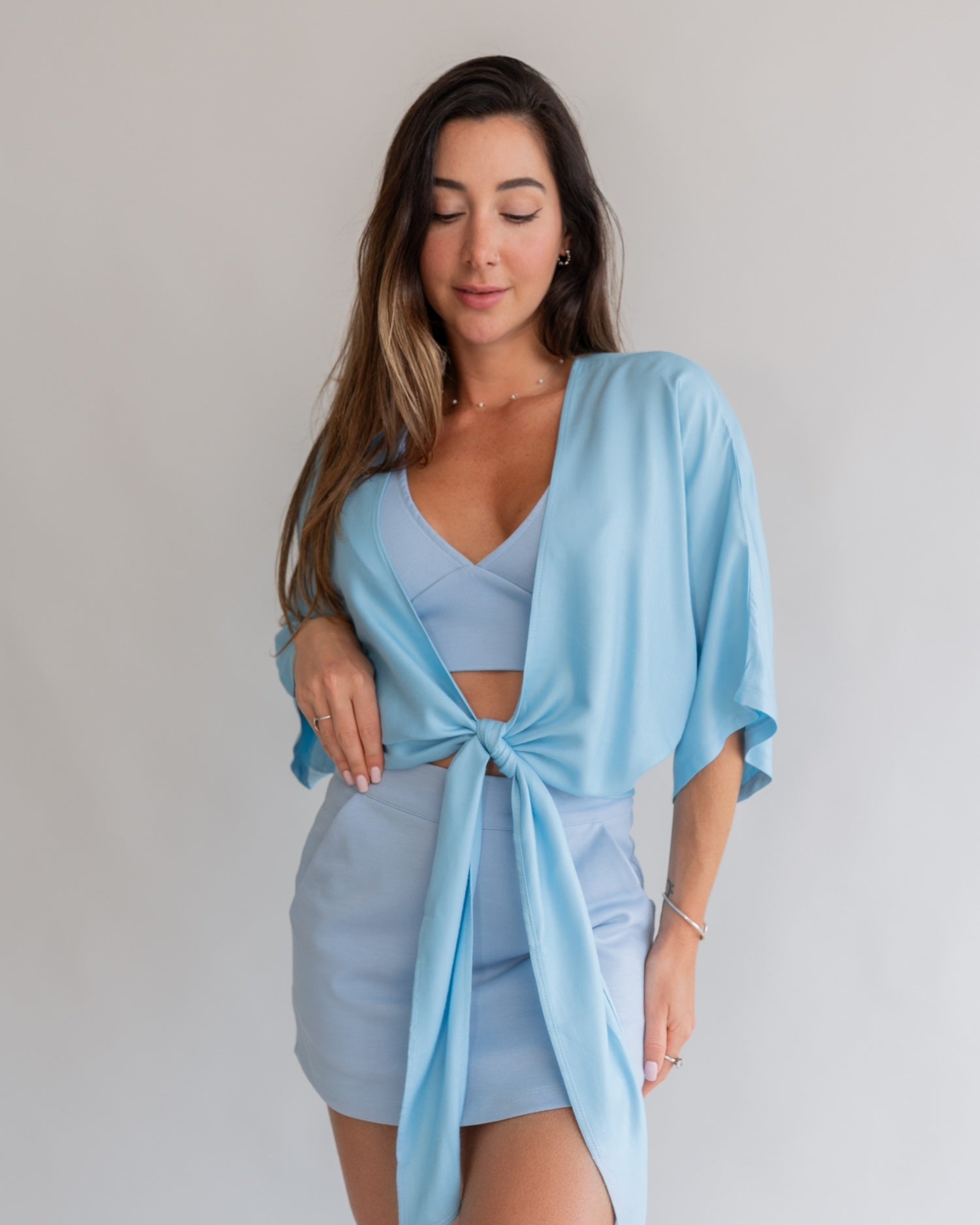 Camisa Amarração Baby Blue