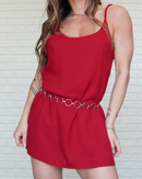 Macaquinho Vestido Vermelho