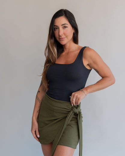 Short Saia Amarração Verde Militar