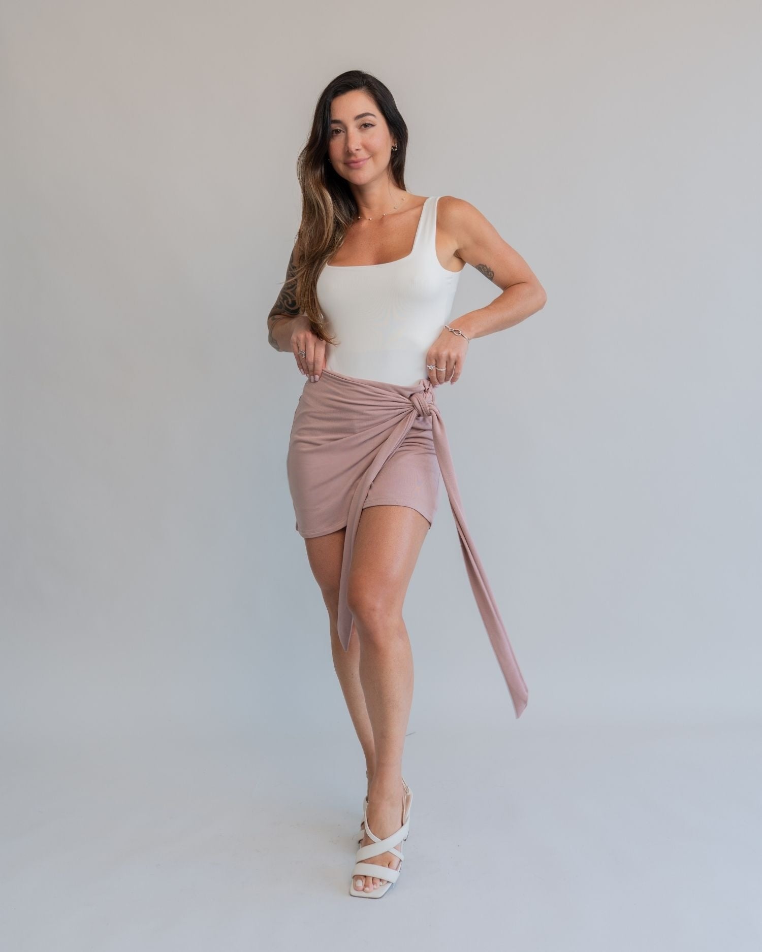 Short Saia Amarração Rose