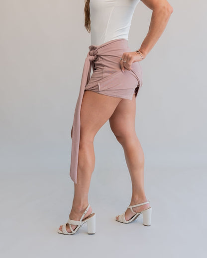 Short Saia Amarração Rose