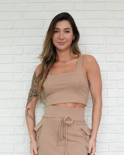 Top Cargo Capuccino (tecido Chloé)