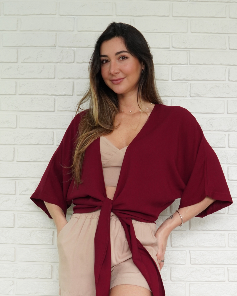 Camisa Amarração Cereja