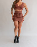 Short Saia Cargo Marrom