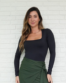 Body Manga Longa Preto