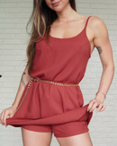 Macaquinho Vestido Terra Cota