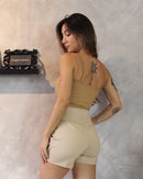 Short Ami Roma Risca de Giz Bege