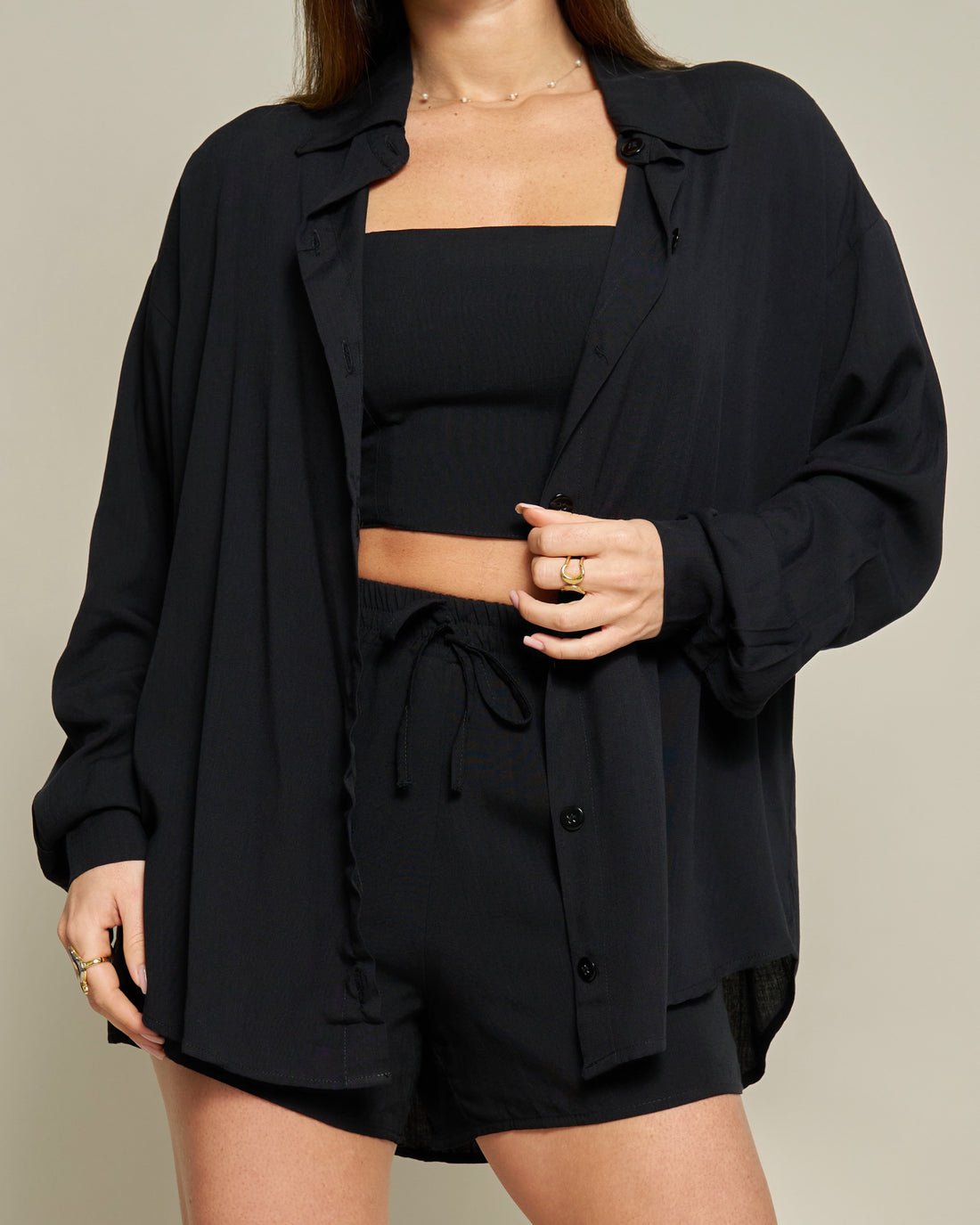 Top Viscolinho Preto